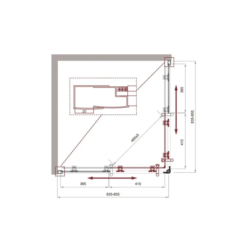 Душевой уголок BelBagno Uno 195-A-2 85×85