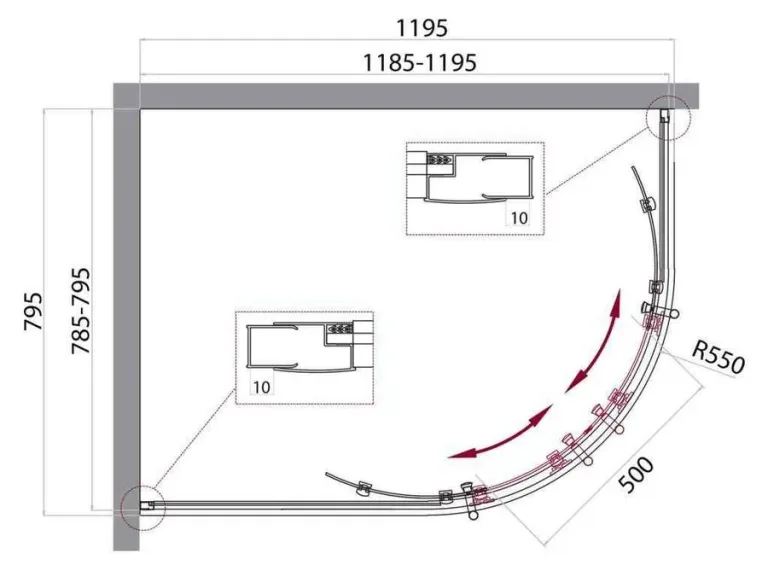 Душевой уголок BelBagno Uno 195-RH-2 120×80