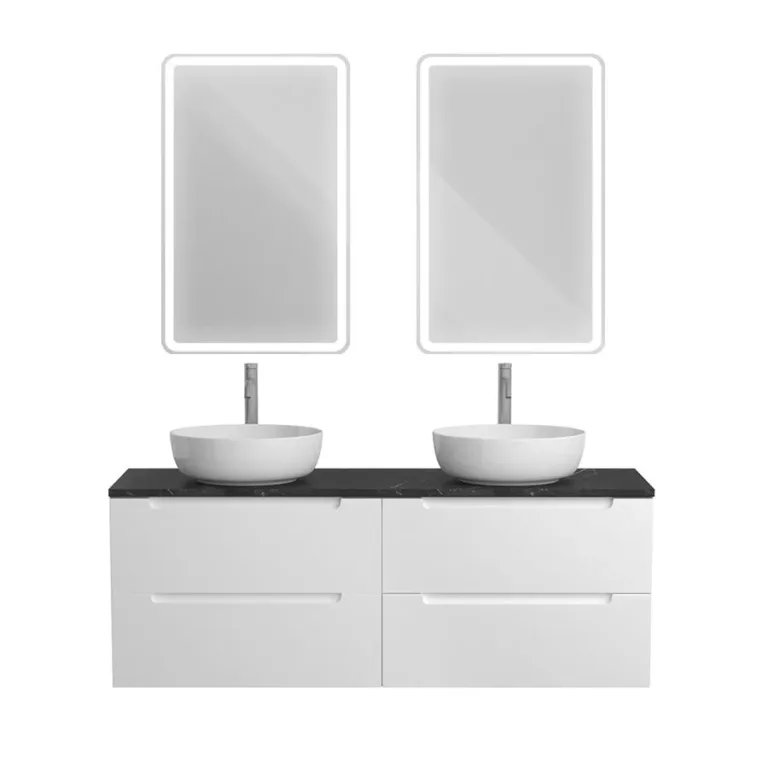Тумба Etna 140 со столешницей, высота 50 см (ETNA-1400-4C-SO-2-BL+KEP-140-2-MNO) BelBagno