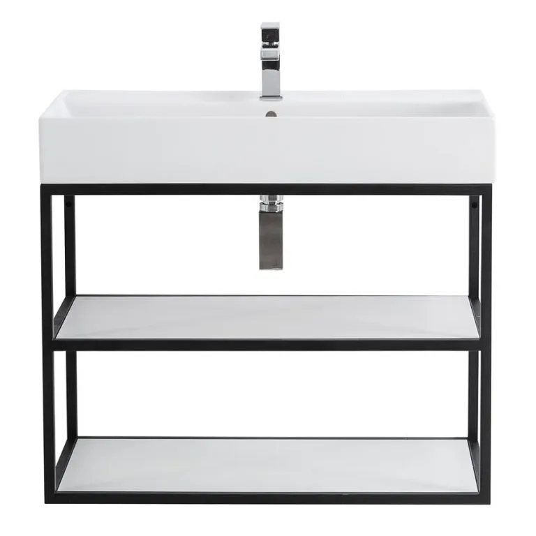 Консоль Cadro 80, подвесная, MENS-BIANCO (CADRO-80-MENS-BIANCO+CADRO-80/46/58-2C-SO-MET-ST+CZR-MIL-80-LVB)