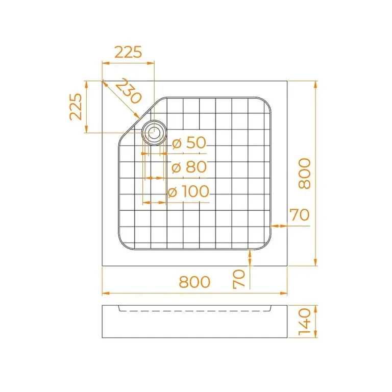 Поддон RGW SMC-W 80×80