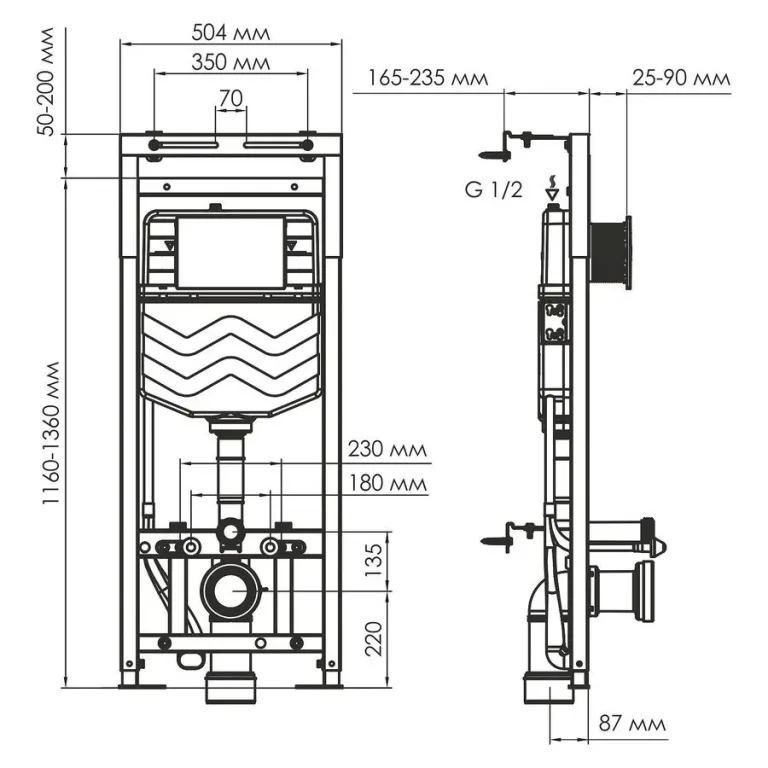 Инсталляция WASSERKRAFT Альме 15TLT.010.ME